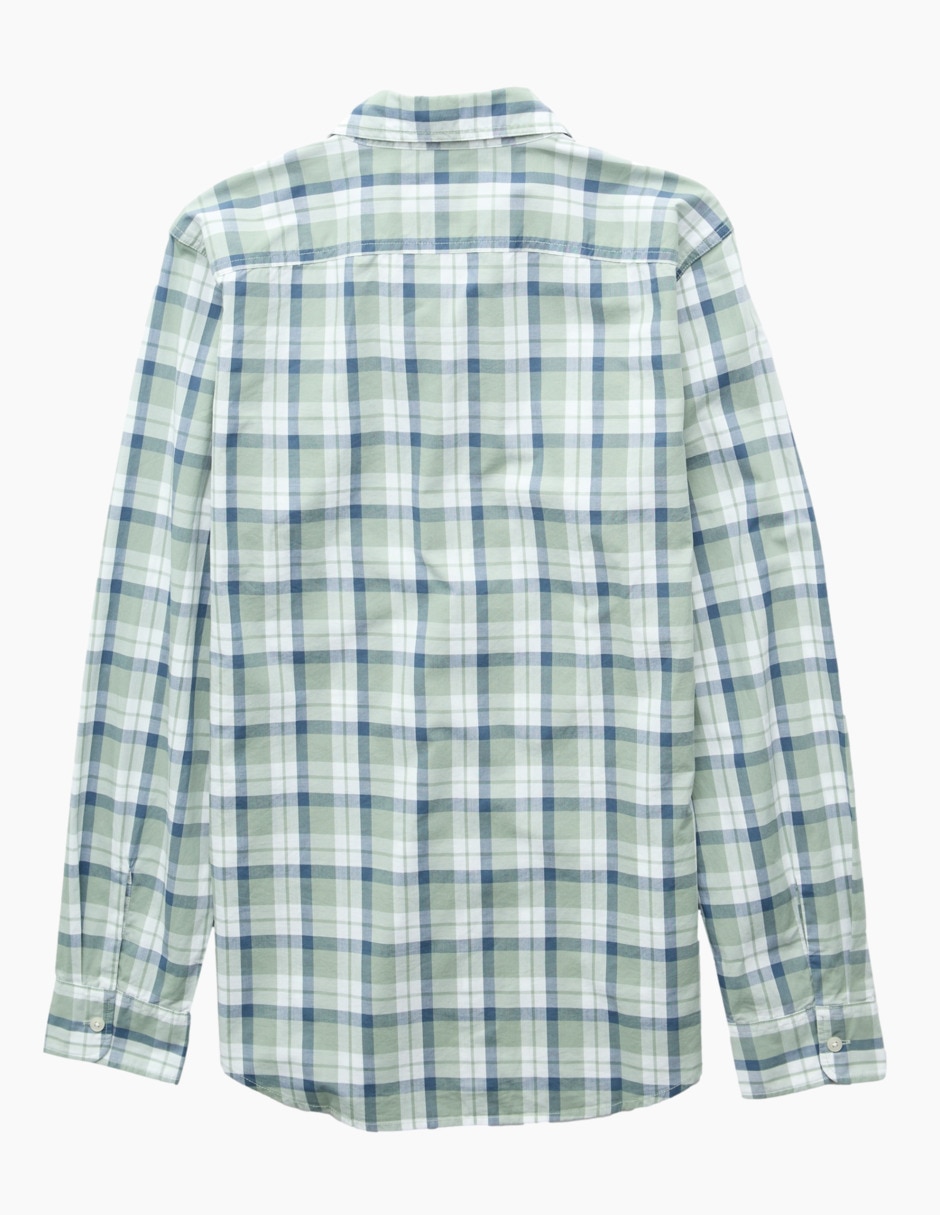 Camia casual American Eagle de algodón manga larga para hombre