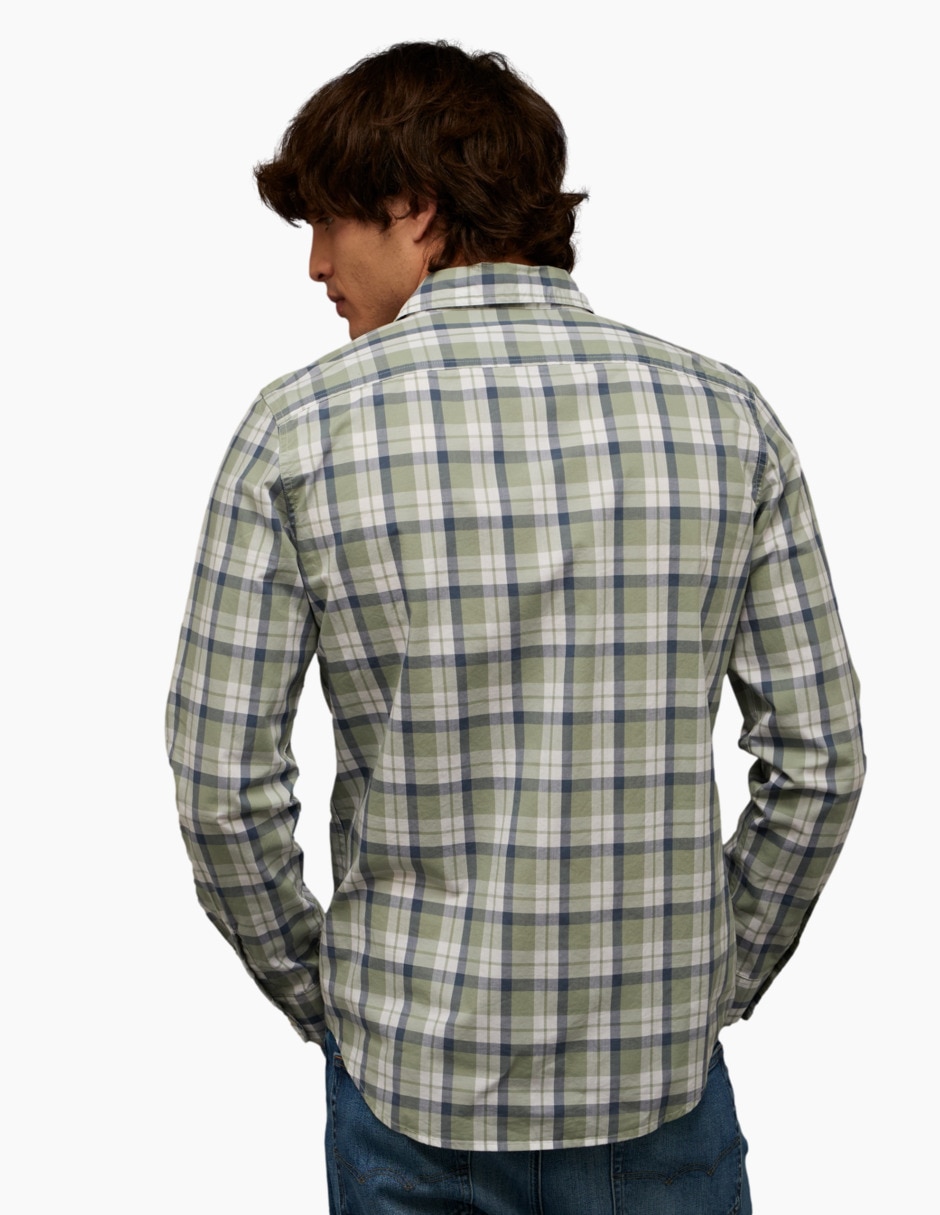 Camia casual American Eagle de algodón manga larga para hombre