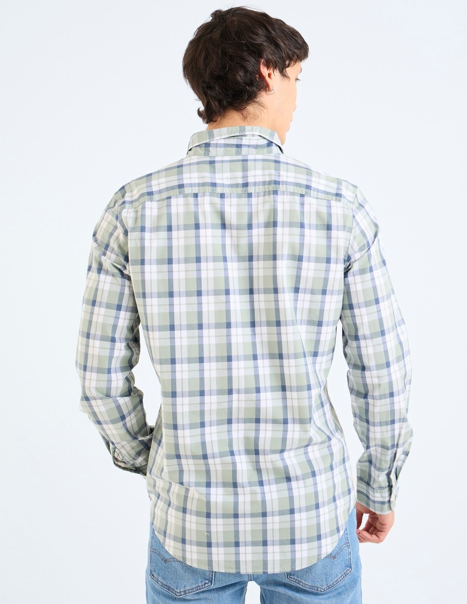 Camia casual American Eagle de algodón manga larga para hombre