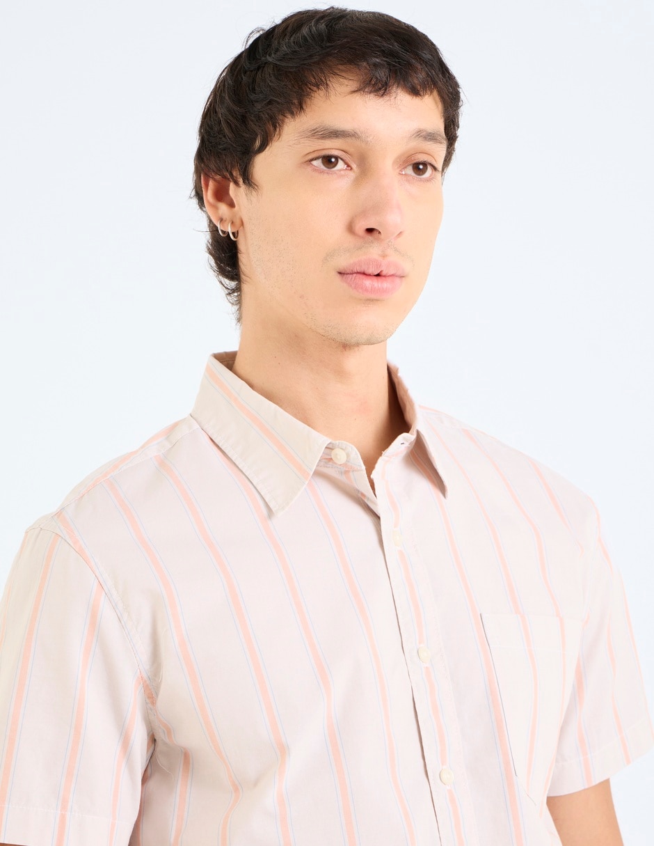 Camisa casual de algodón manga corta para hombre 5