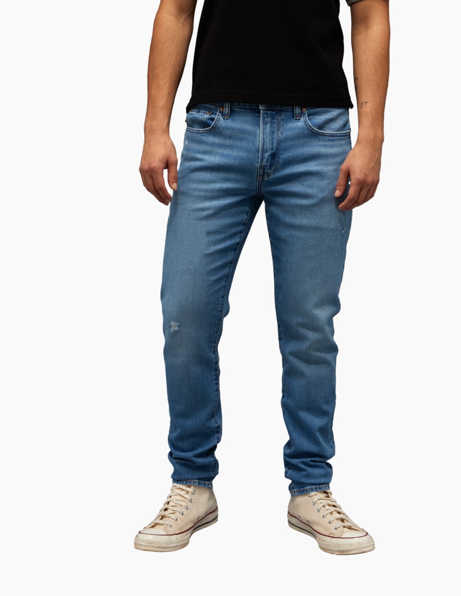 Jeans skinny lavado medio para hombre 1