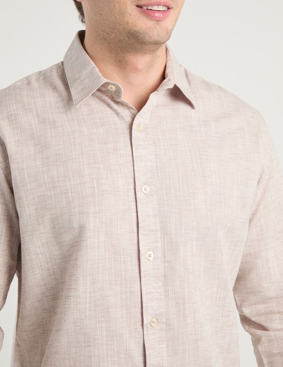 Camisa casual de algodón manga larga para hombre