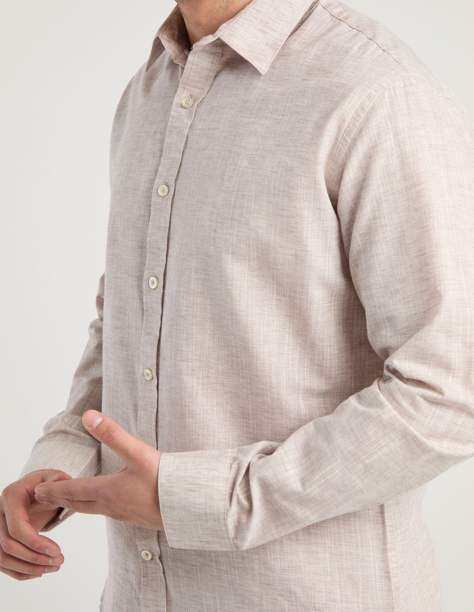 Camisa casual de algodón manga larga para hombre