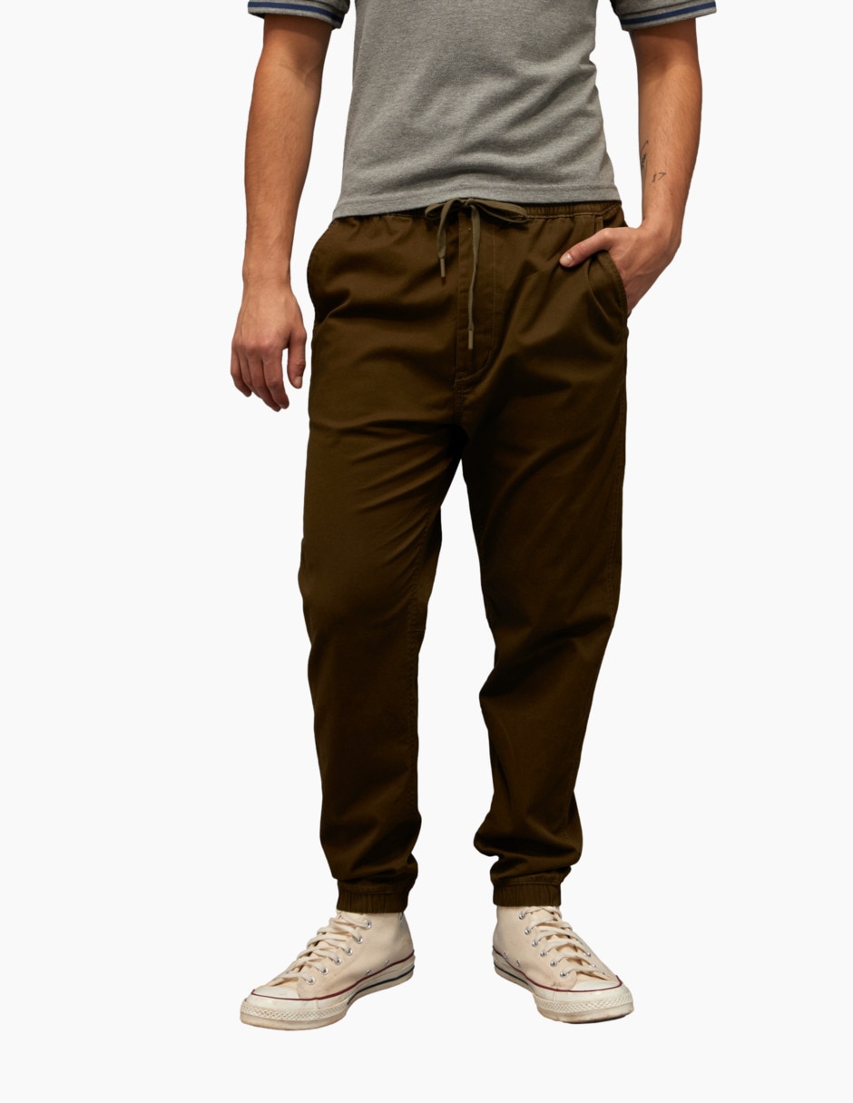 Pantalón jogger regular de algodón para hombre