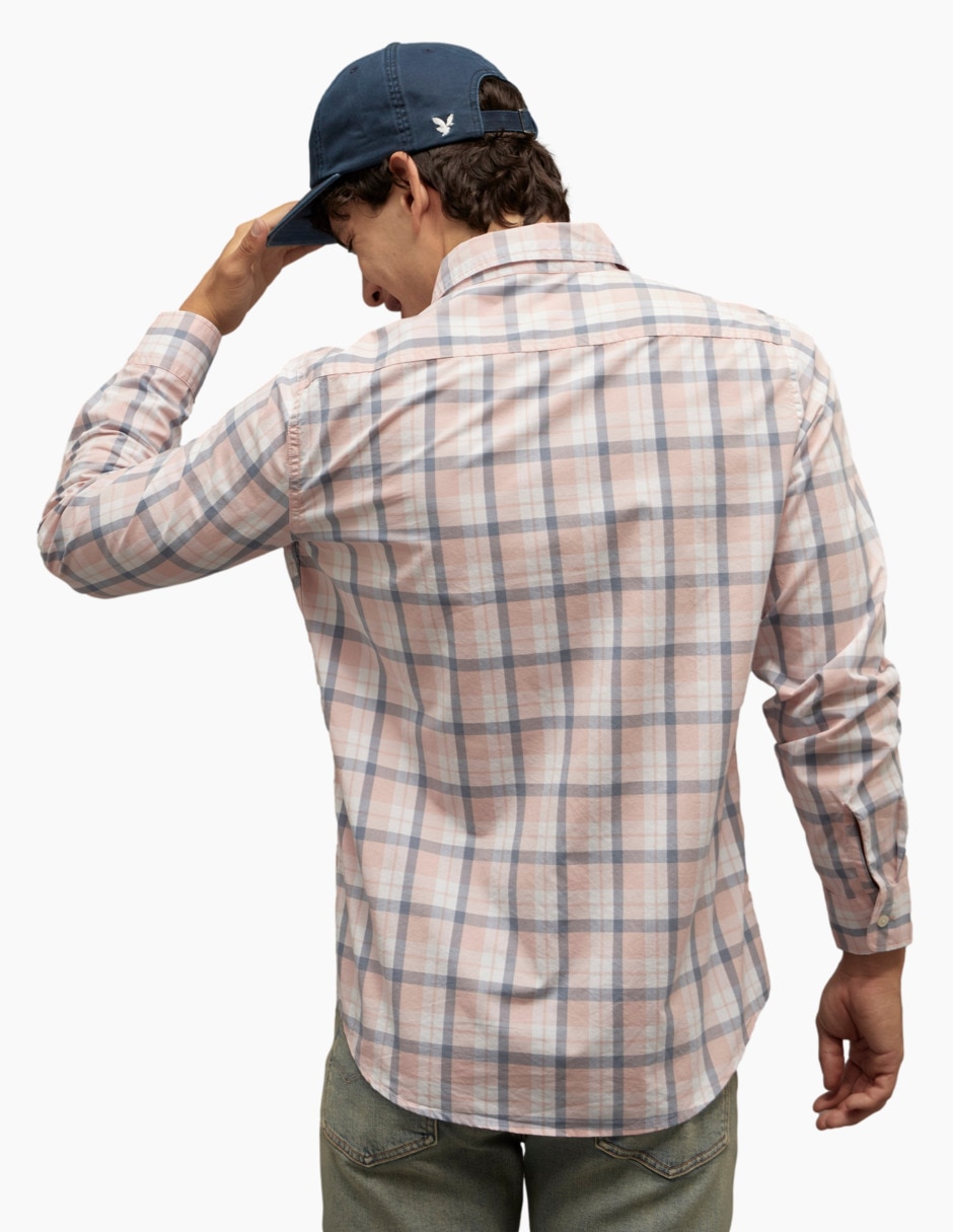 Camisa casual American Eagle de algodón manga larga para hombre