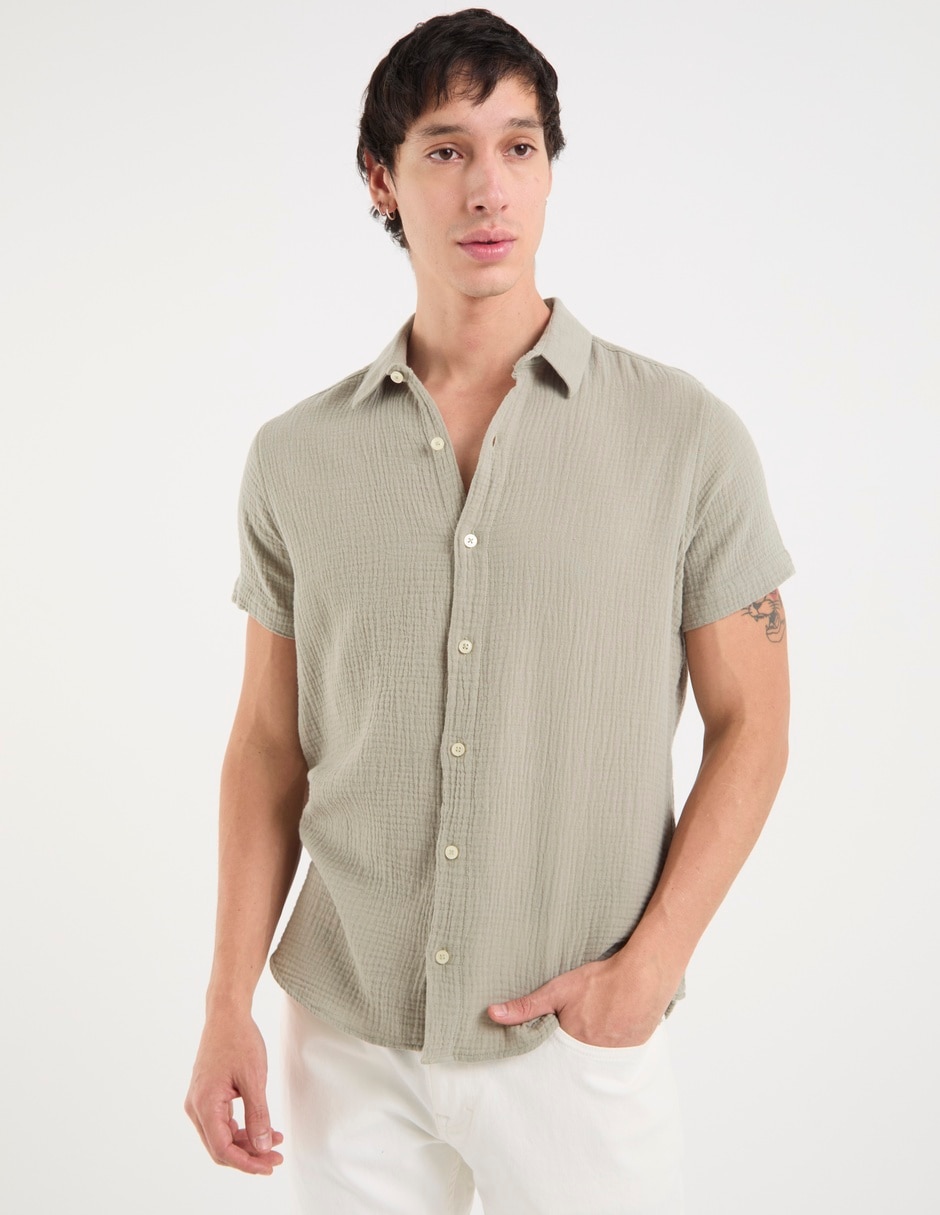 Camisa casual manga corta para hombre 2