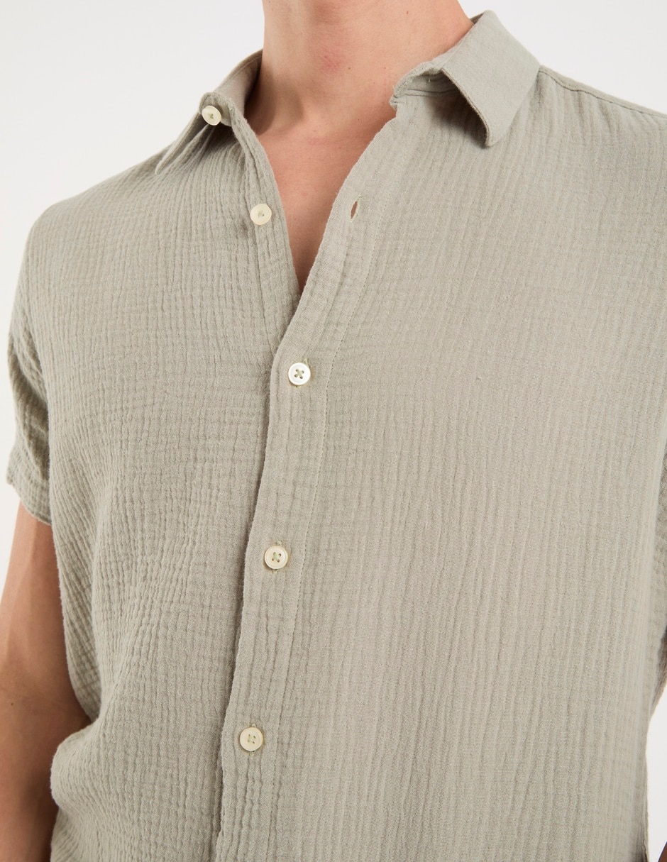 Camisa casual manga corta para hombre 4