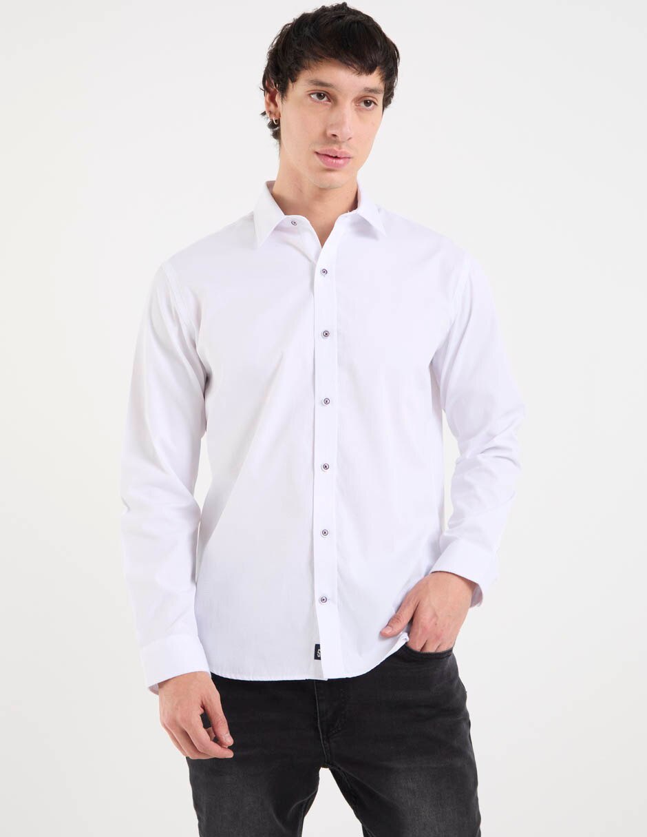 Camisa casual silver plate manga corta para hombre