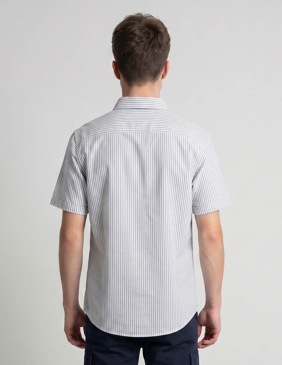 Camisa casual de algodón manga corta para hombre 5