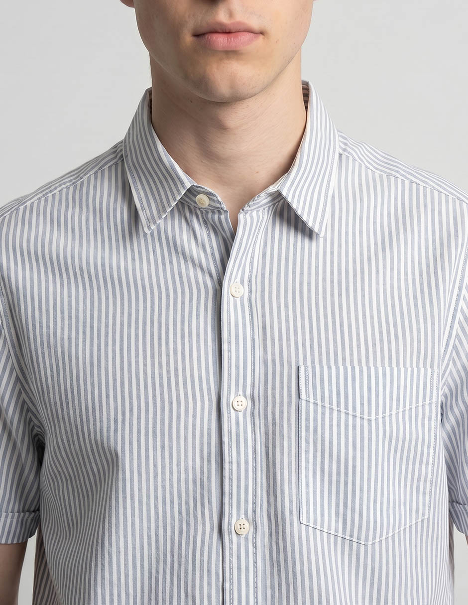Camisa casual de algodón manga corta para hombre