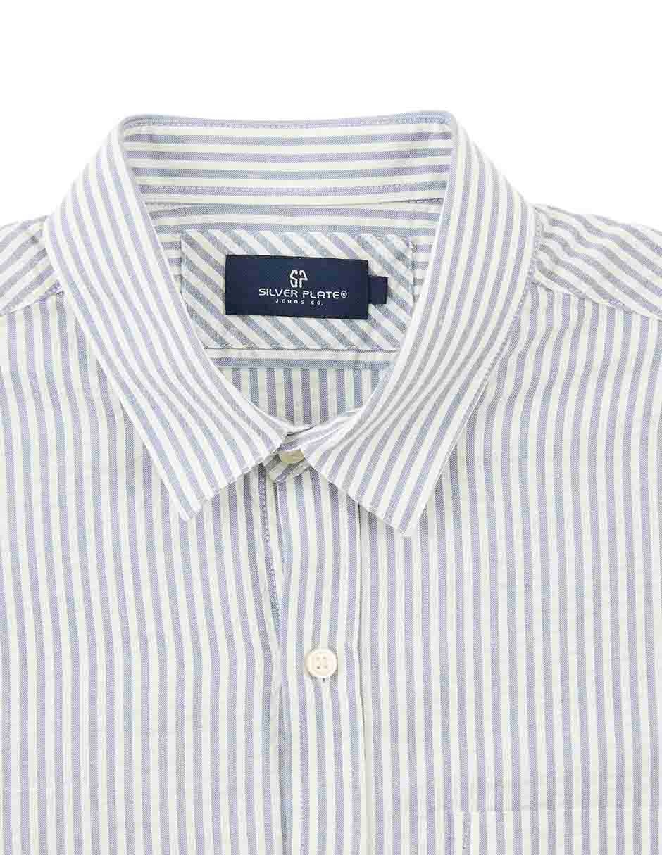 Camisa casual de algodón manga corta para hombre
