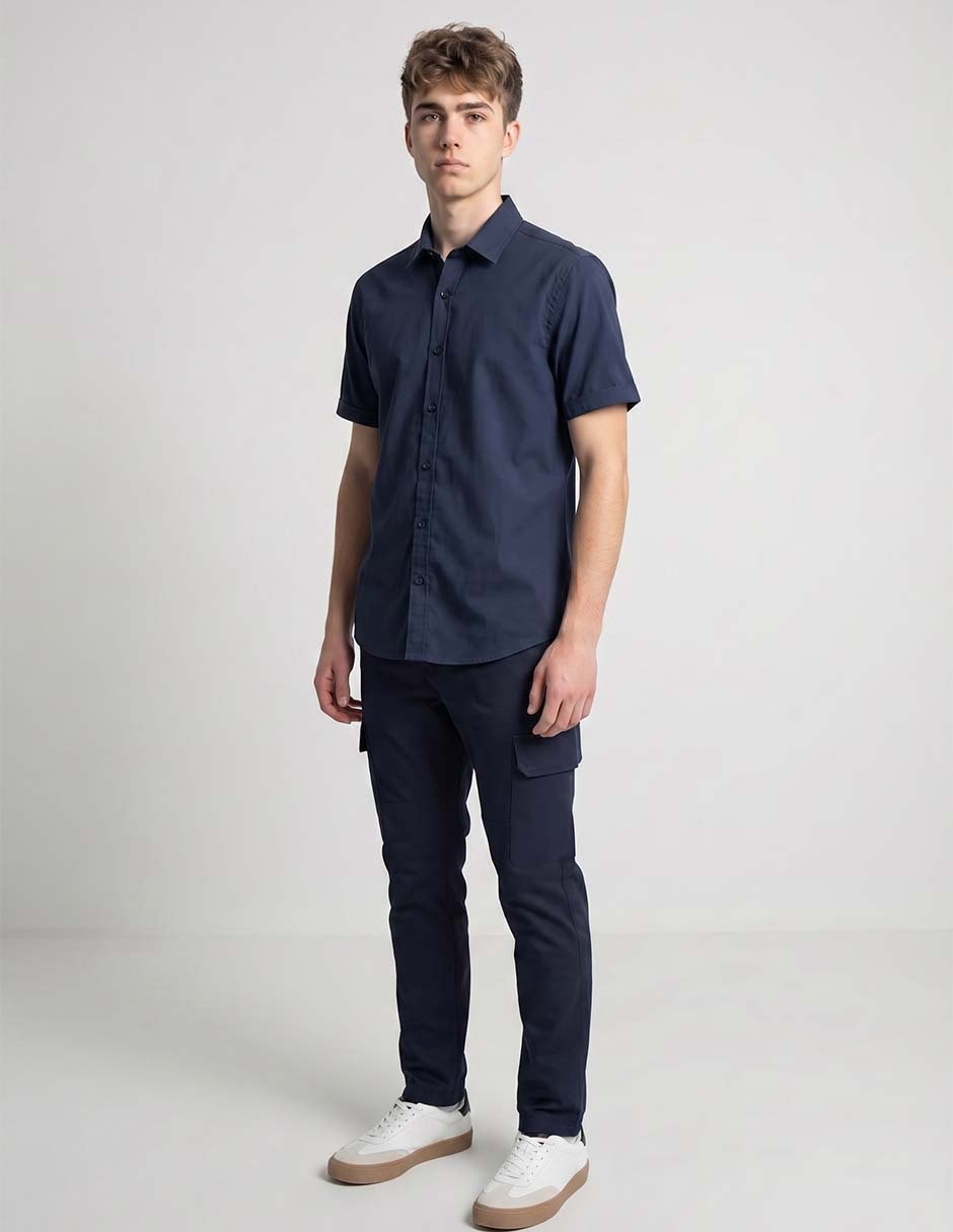 Camisa casual Silver Plate manga corta para hombre