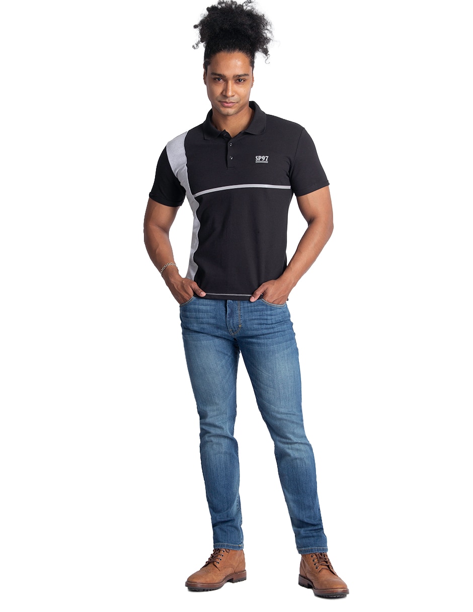Playera tipo polo silver plate para hombre