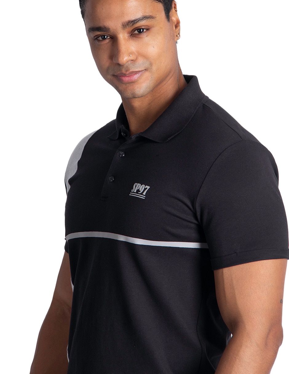 Playera tipo polo silver plate para hombre