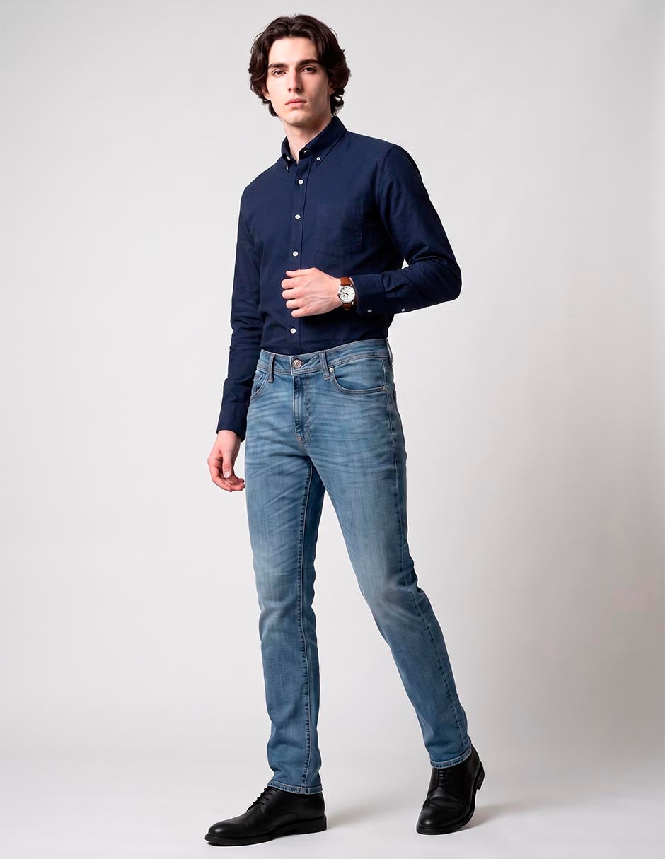 Jeans slim lavado stone wash para hombre Jeans slim lavado stone wash para hombre