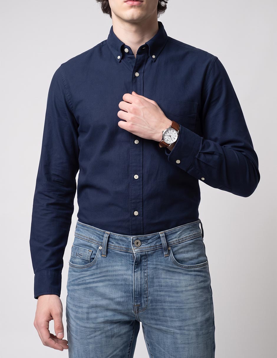 Jeans slim lavado stone wash para hombre 2