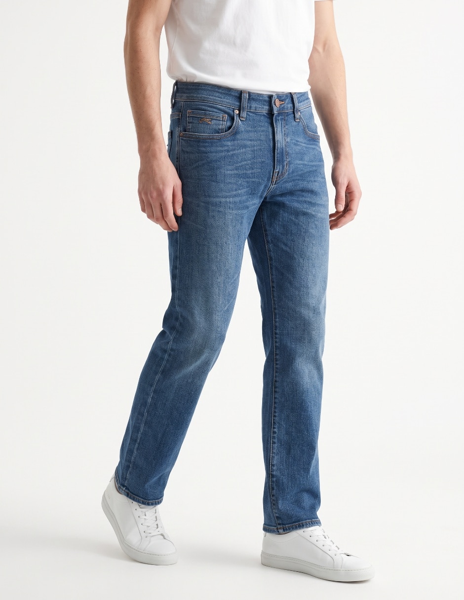 Jeans straight lavado stone wash para hombre Jeans straight lavado stone wash para hombre