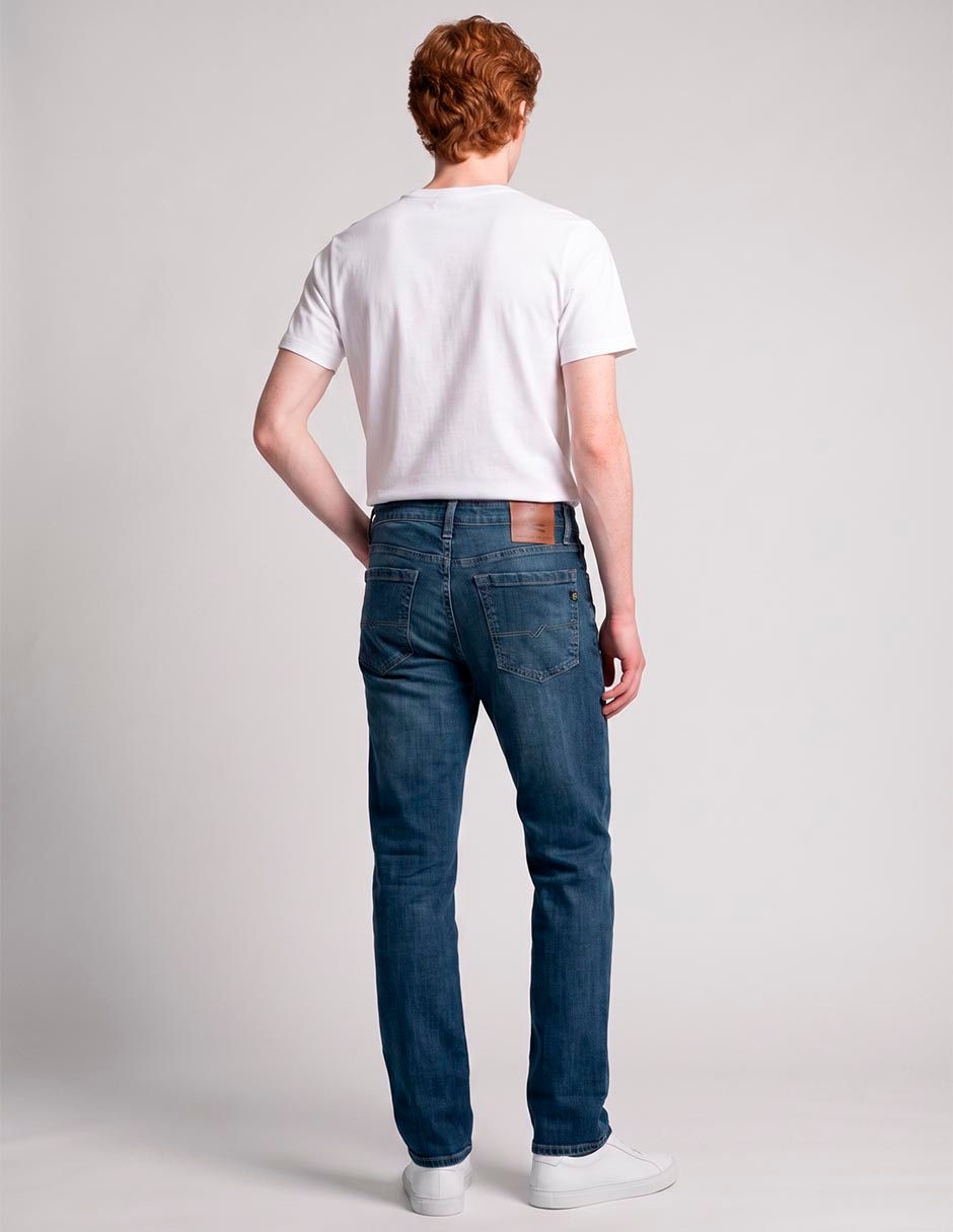 Jeans slim lavado stone wash para hombre 2