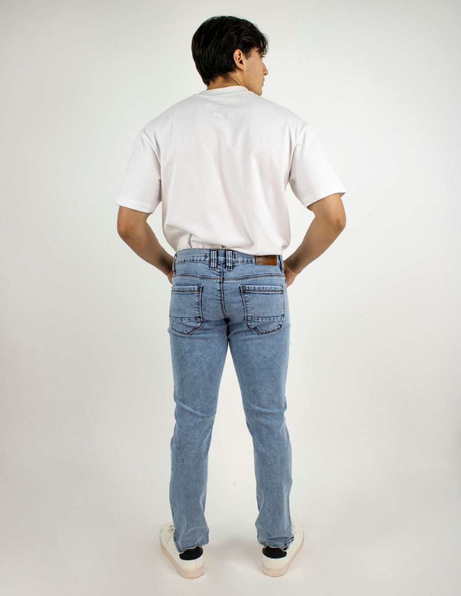 Jeans slim lavado medio para hombre 2