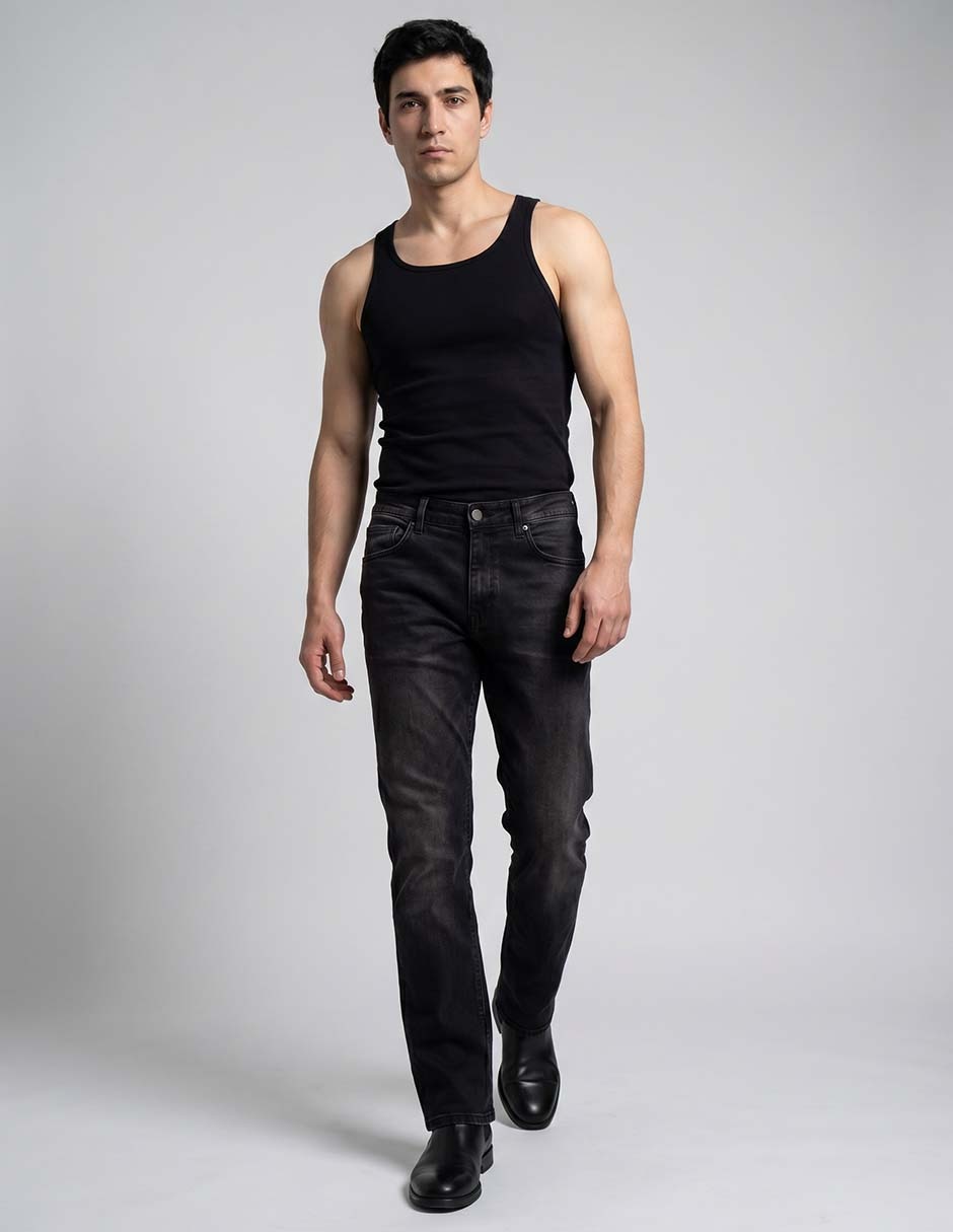 Jeans bota lavado obscuro para hombre 3