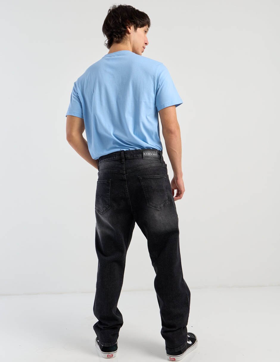 Jeans amplio lavado bitono para hombre 2