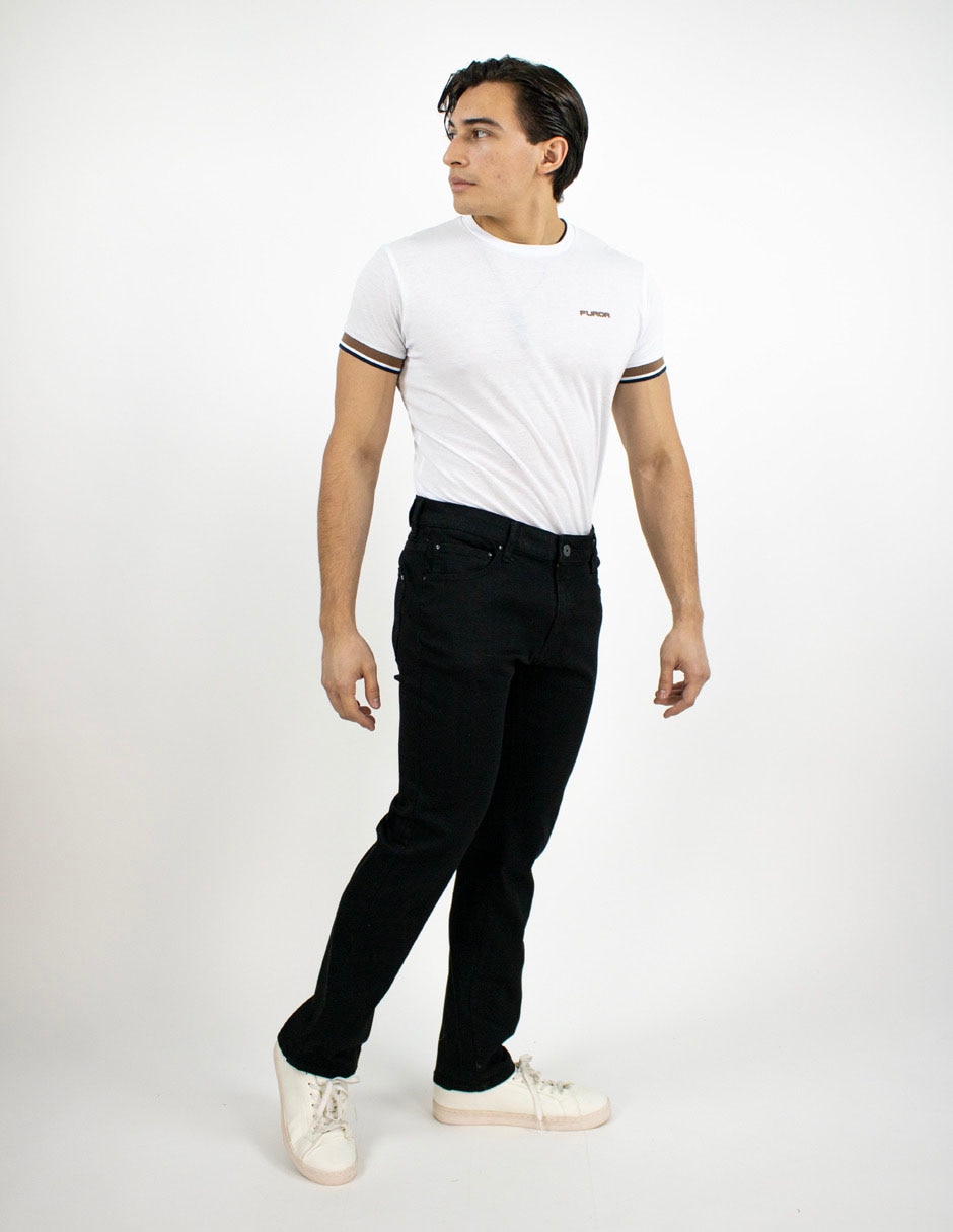 Jeans recto lavado obscuro para hombre 3