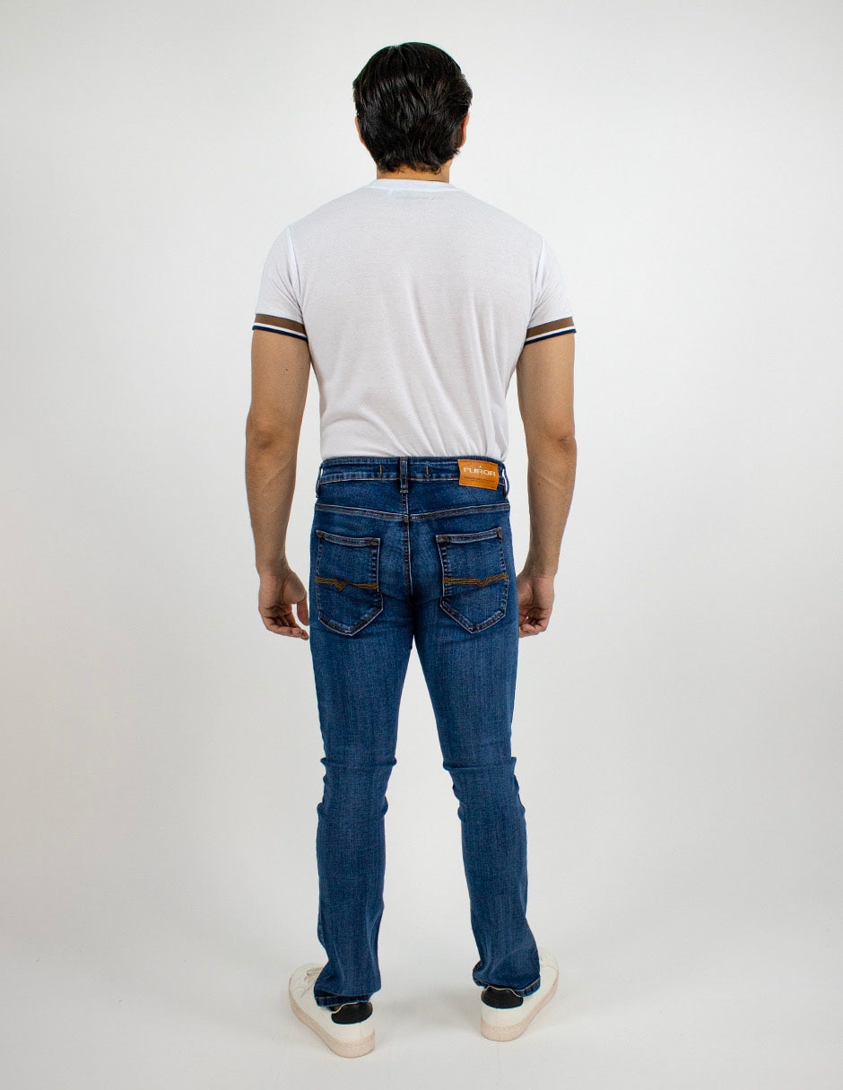 Jeans regular lavado medio para hombre 2