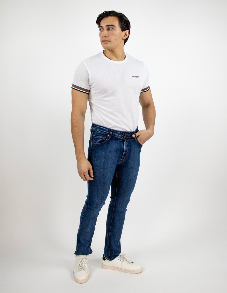 Jeans regular lavado medio para hombre 3