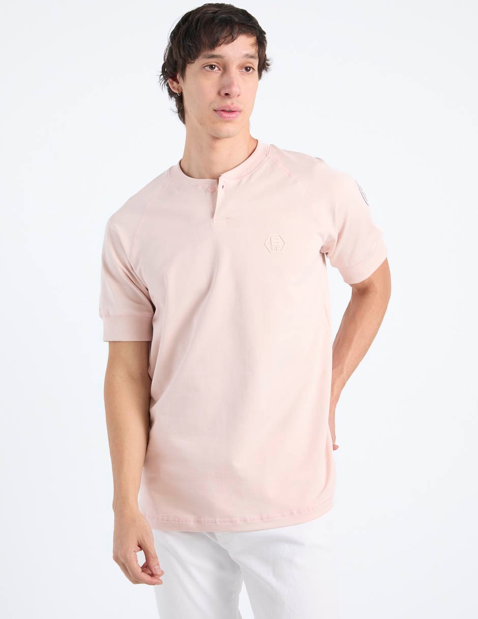 Playera cuello henley para hombre 2