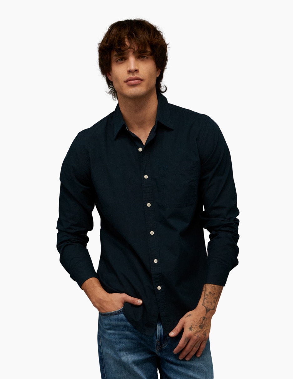 Camisa casual American Eagle de algodón manga larga para hombre