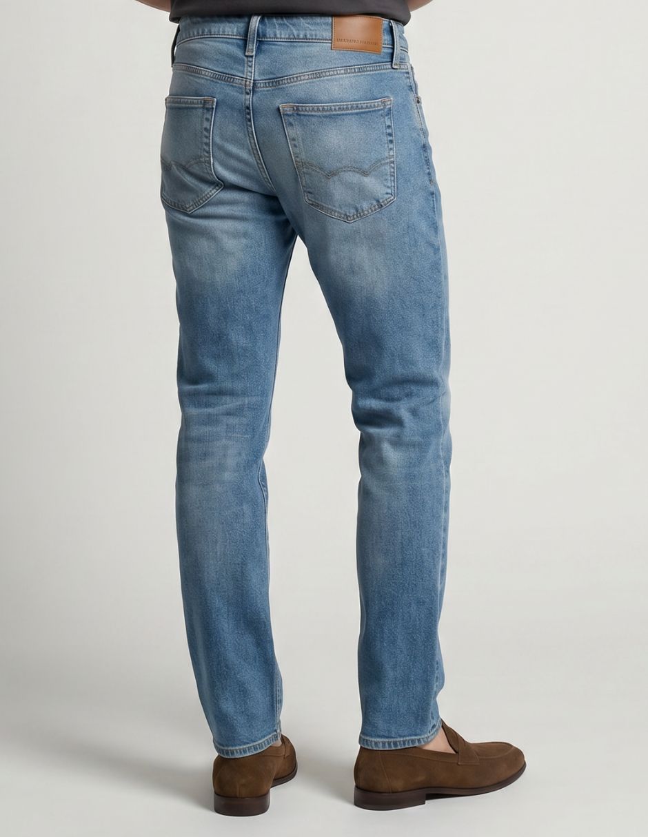Jeans slim lavado claro para hombre 2