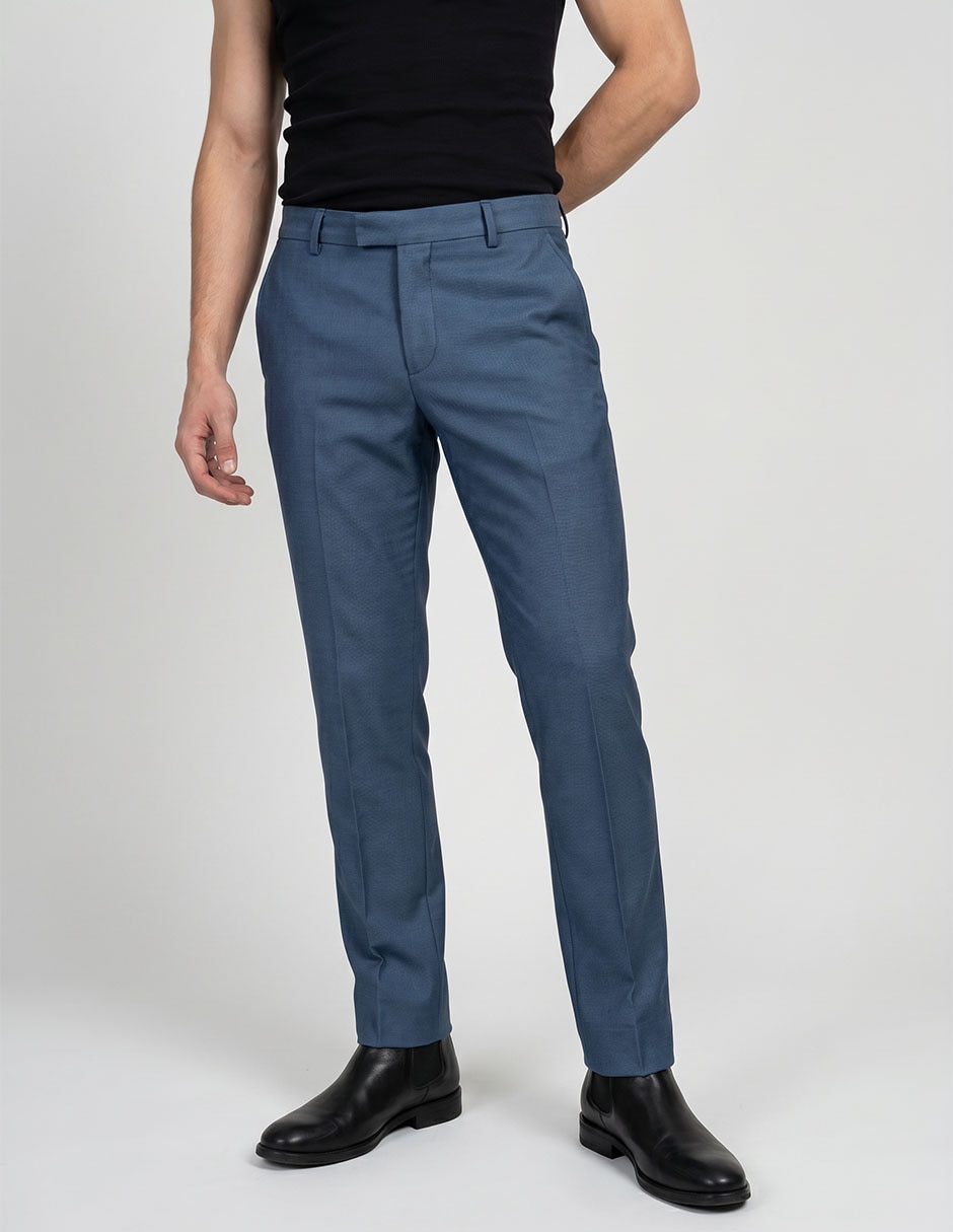 Pantalón formal de vestir recto de poliéster para hombre