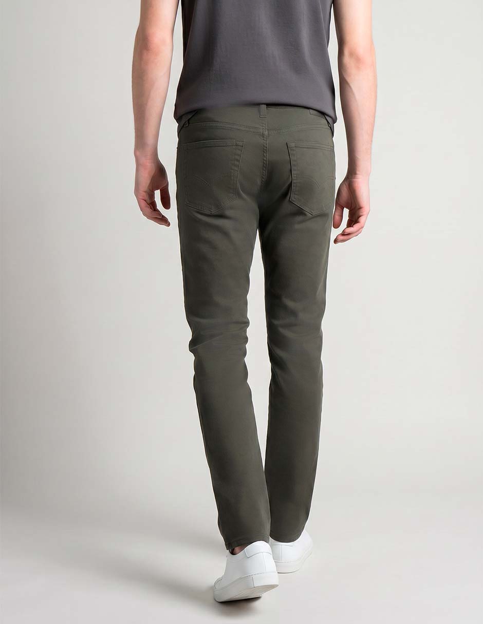 Pantalón casual slim silver plate de algodón para hombre