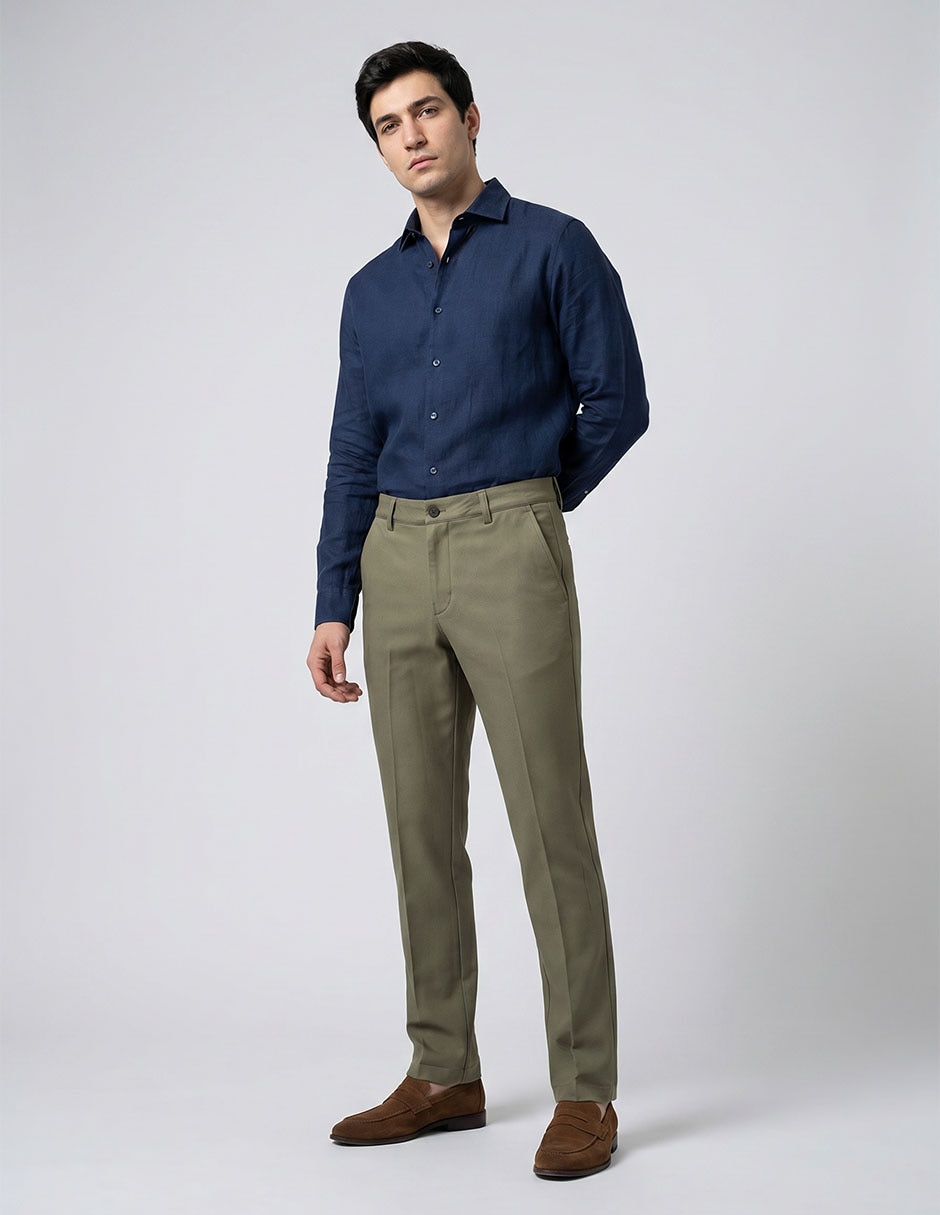 Pantalón formal de vestir recto de poliéster para hombre 3