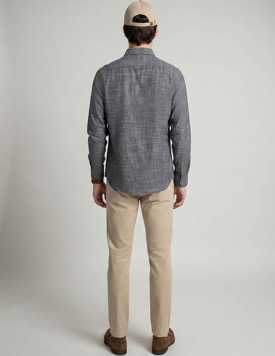 Camisa casual manga larga para hombre