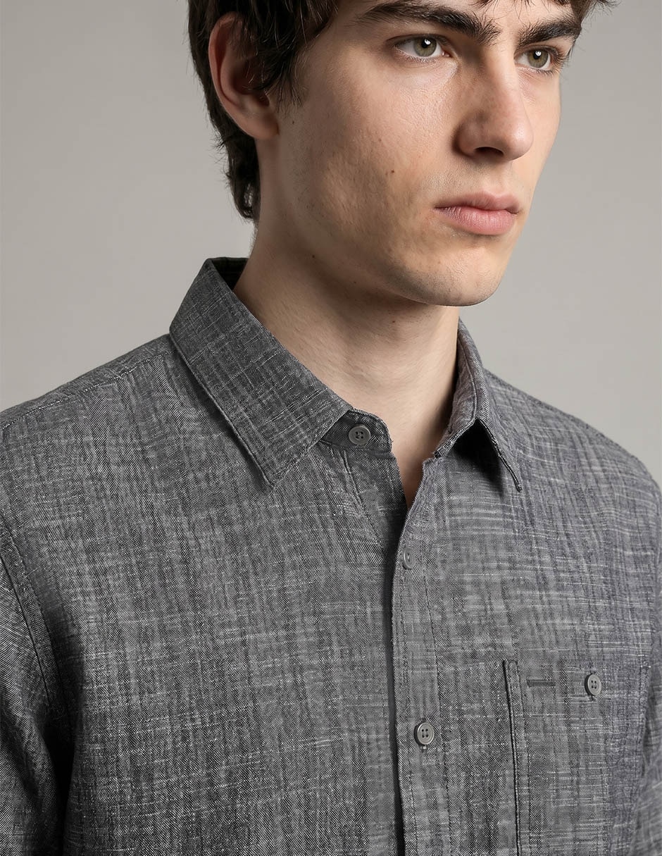 Camisa casual manga larga para hombre