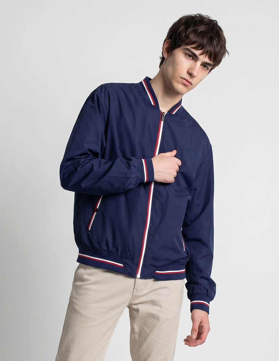 Chamarra bomber con bolsillos para hombre Chamarra bomber con bolsillos para hombre