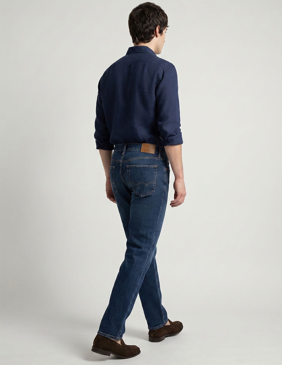 Jeans straight American Eagle lavado obscuro para hombre
