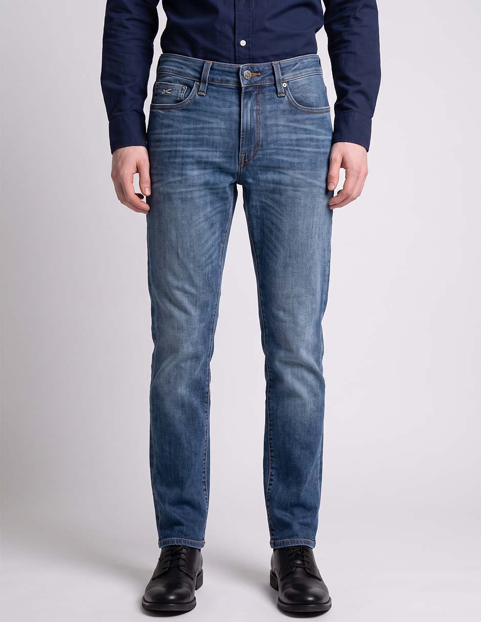 Jeans slim lavado stone wash para hombre