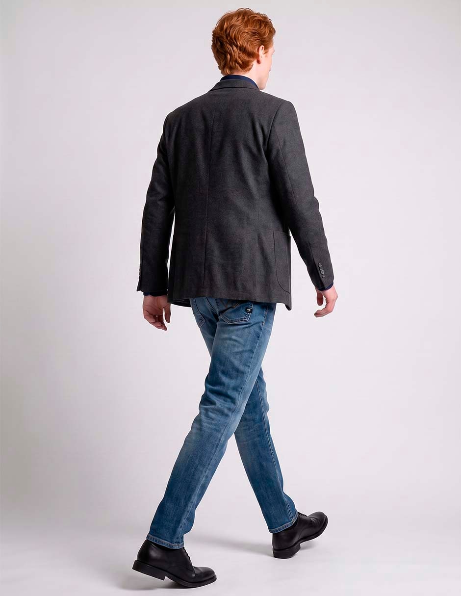 Jeans slim lavado stone wash para hombre 4
