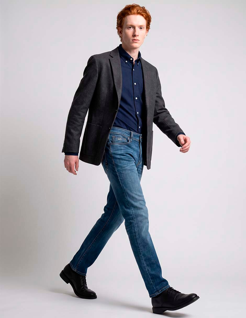 Jeans slim lavado stone wash para hombre 3