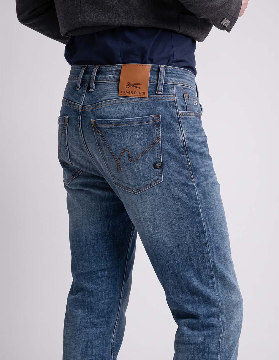 Jeans slim lavado stone wash para hombre 2