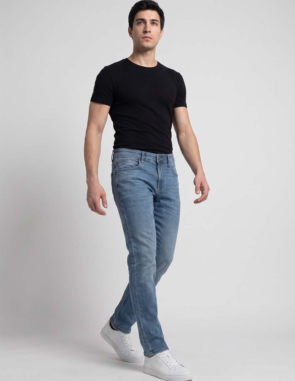 Jeans slim lavado stone wash para hombre 3
