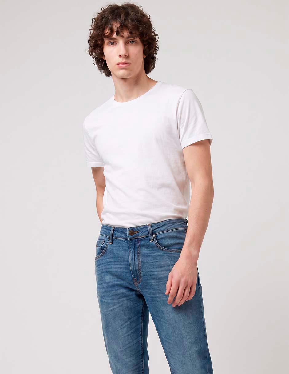 Jeans slim lavado stone wash para hombre 2