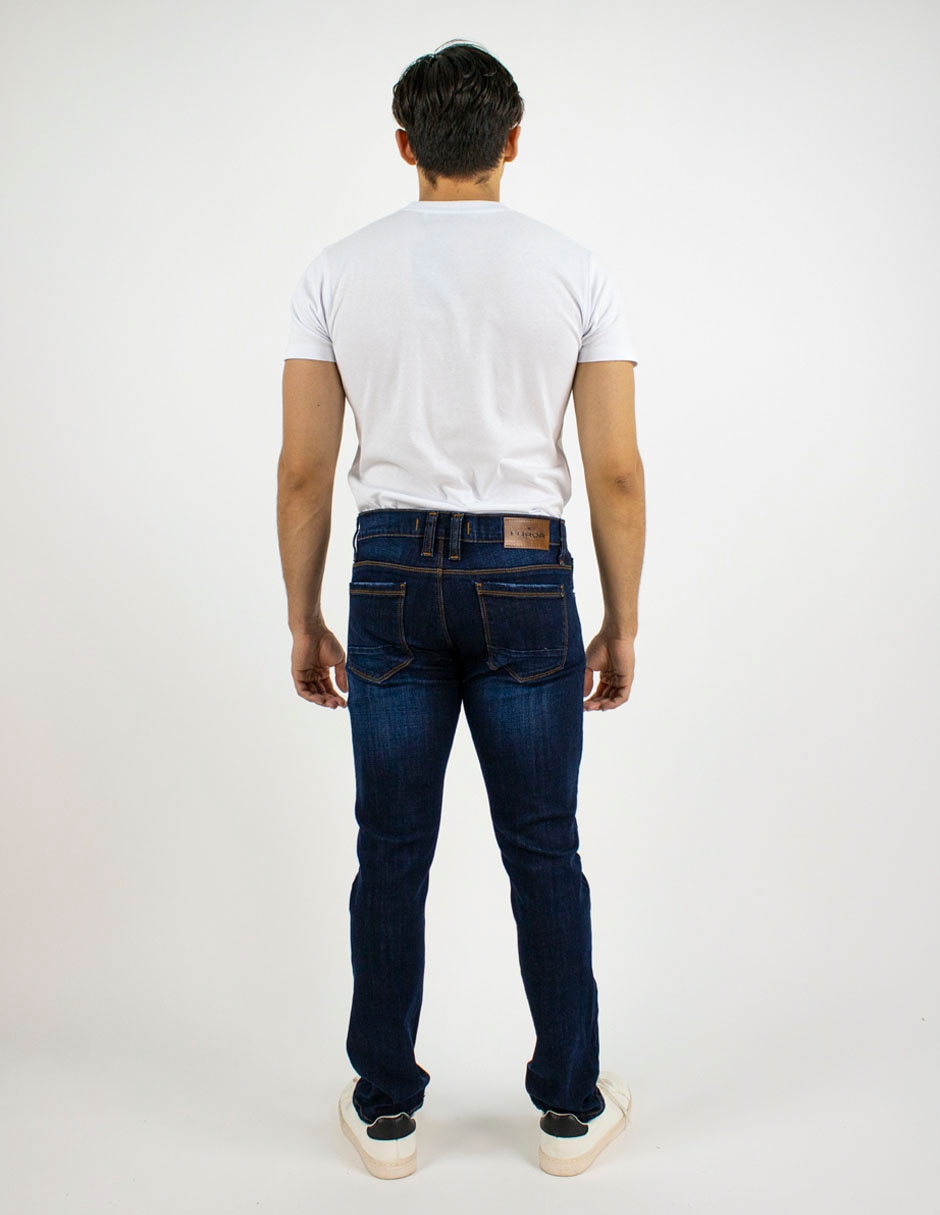 Jeans slim lavado obscuro para hombre 2