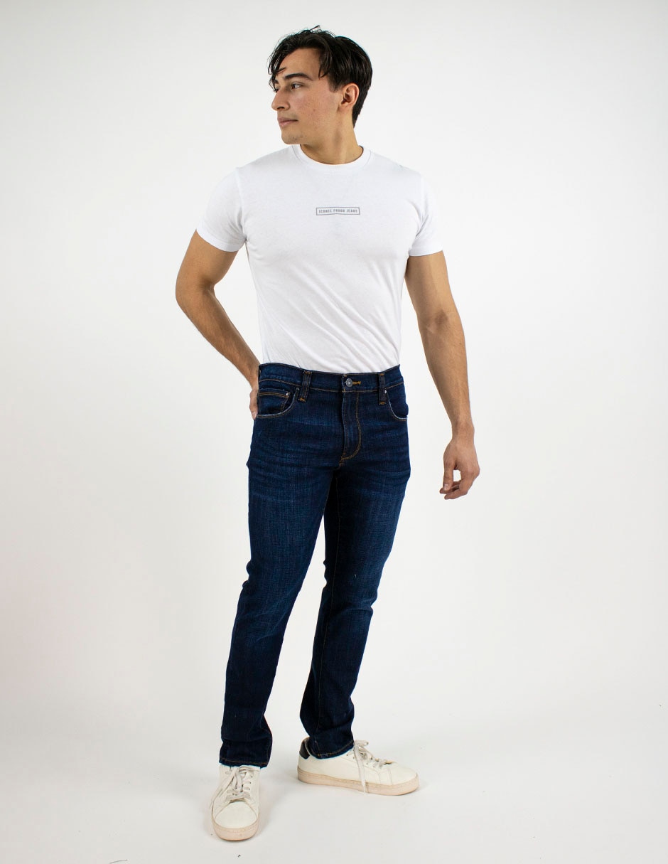 Jeans slim lavado obscuro para hombre 4
