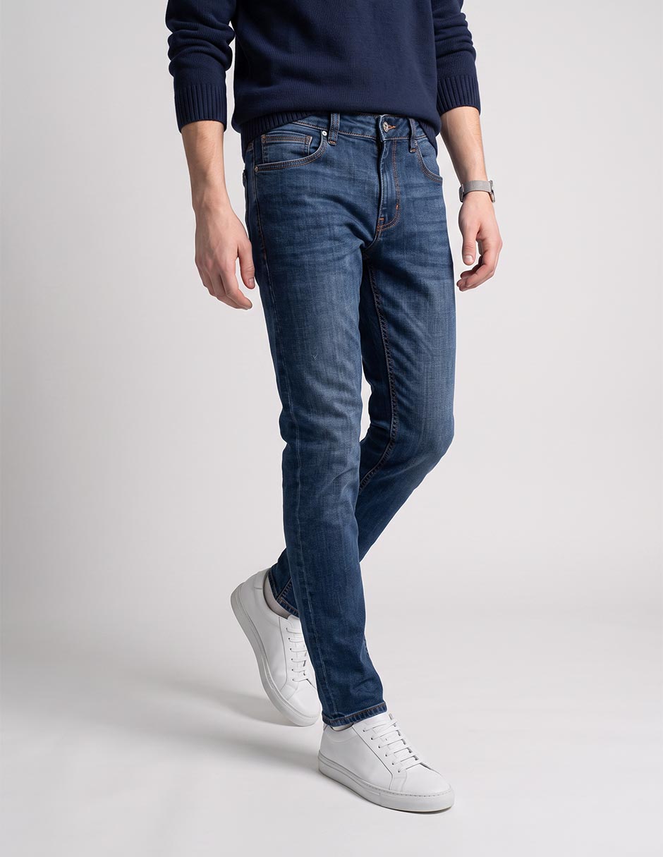 Jeans slim lavado medio para hombre Jeans slim lavado medio para hombre