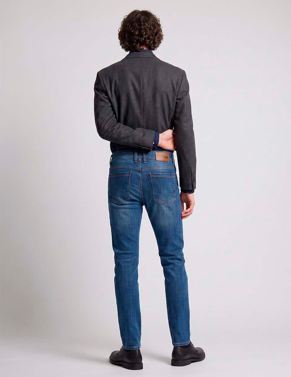 Jeans slim lavado medio para hombre 2