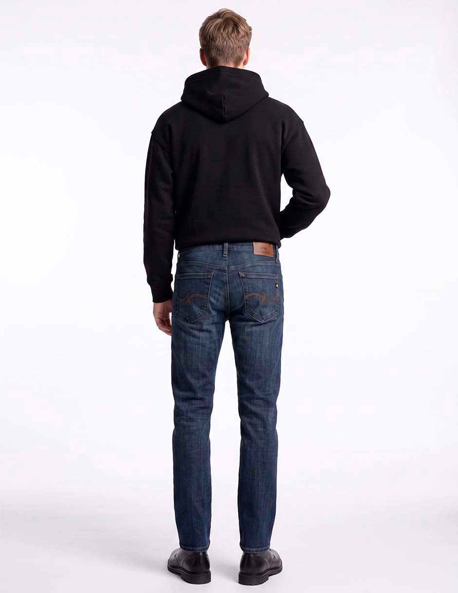 Jeans slim lavado stone wash para hombre 4