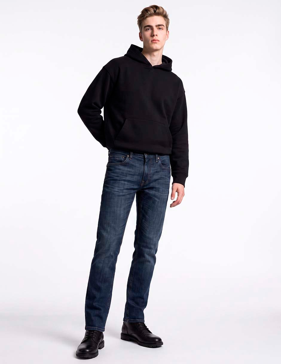 Jeans slim lavado stone wash para hombre 3